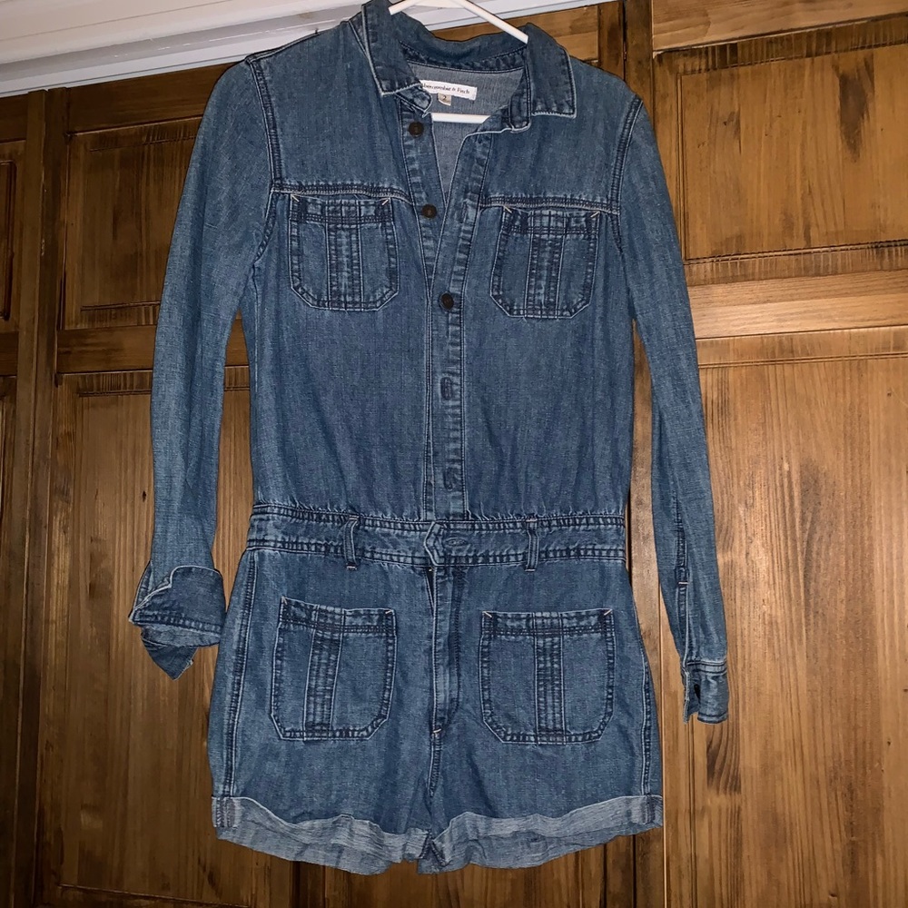 Abercrombie & Fitch Denim Utility Romper